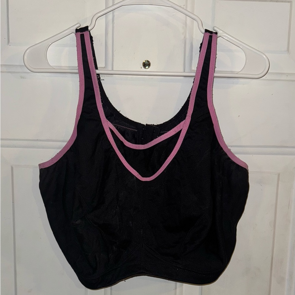 Glamorise Black and Pink Supportive Bra Intimates